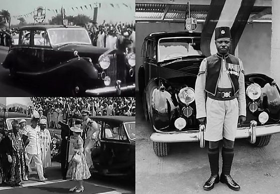 Throwback To 1956 : Royal Guard Chauffeur Stands In Front Of Queen Elizabeth’s Rolls-Royce During Her Trip To Lagos - autojosh