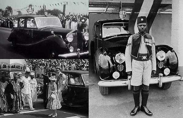 Throwback To 1956 : Royal Guard Chauffeur Stands In Front Of Queen Elizabeth’s Rolls-Royce During Her Trip To Lagos - autojosh
