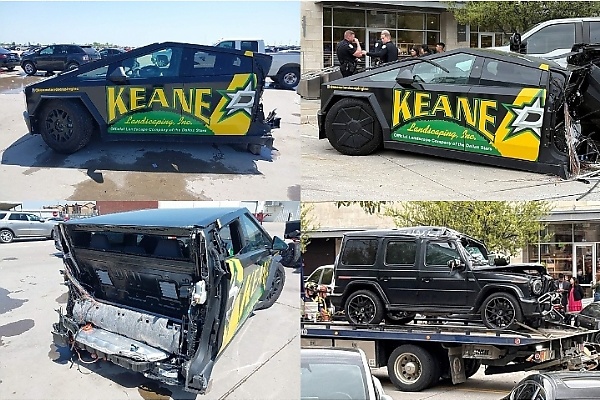 Tesla Cybertruck Split In Two After Tank-like Mercedes G-Class Crashed Into It, Comes Up For Sale - autojosh
