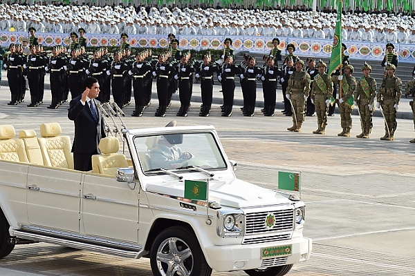 Today’s Photos : Turkmenistan President Inspect The Parade In Roofless Mercedes G-Class ‘Parade Phaeton’ - autojosh