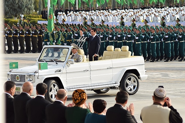 Today’s Photos : Turkmenistan President Inspect The Parade In Roofless Mercedes G-Class ‘Parade Phaeton’ - autojosh 