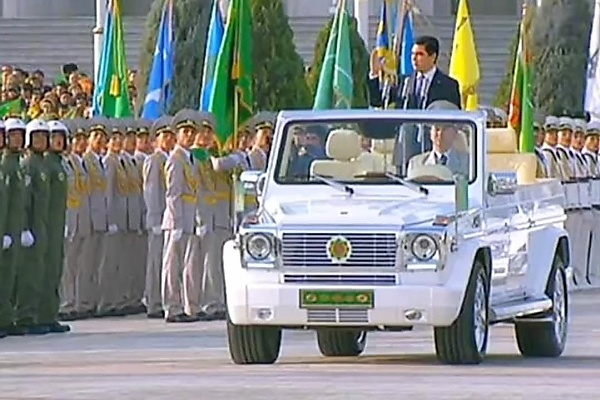 Today’s Photos : Turkmenistan President Inspect The Parade In Roofless Mercedes G-Class ‘Parade Phaeton’ - autojosh 