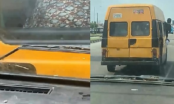 Passenger Surprised At How The Bus He Boarded Pushed A Broken-down Bus From Siemens To Ojuelegba - autojosh