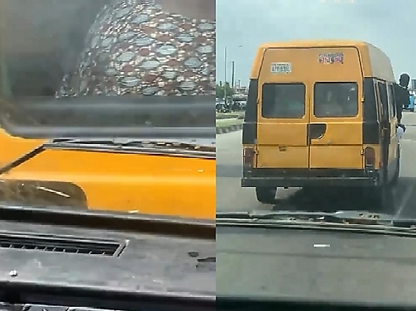 Passenger Surprised At How The Bus He Boarded Pushed A Broken-down Bus From Siemens To Ojuelegba - autojosh 