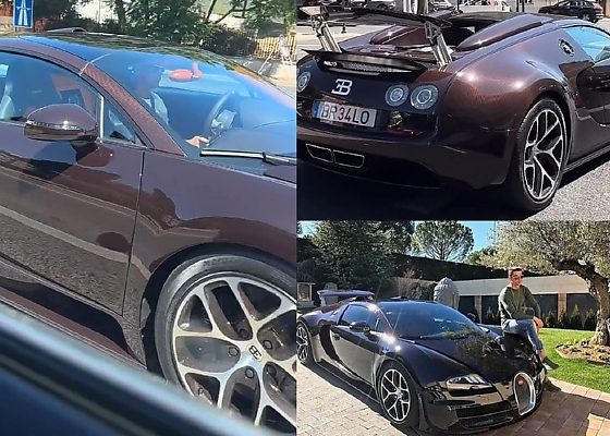 Now Restored : Cristiano Ronaldo Seen Driving His $2.2M Bugatti Veyron, Three Years After Crash - autojosh