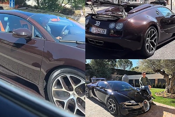 Now Restored : Cristiano Ronaldo Seen Driving His $2.2M Bugatti Veyron, Three Years After Crash - autojosh