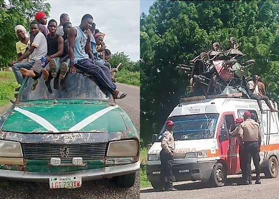 It Is Very Dangerous : FRSC Shares Photos Of Apprehended Vehicles Overloaded With Goods And People - autojosh