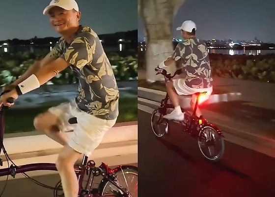 Richer Than Dangote : Billionaire Jack Ma Spotted Riding Bicycle On Chinese Streets Without Security Guards - autojosh