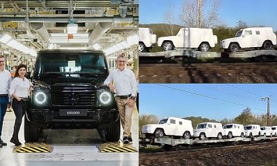 Watch As Dozens Of Mercedes G-Class SUVs In White Protective Covers Get Transported By Train - autojosh