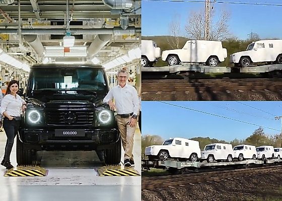 Watch As Dozens Of Mercedes G-Class SUVs In White Protective Covers Get Transported By Train - autojosh