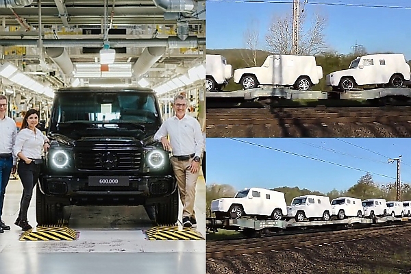 Watch As Dozens Of Mercedes G-Class SUVs In White Protective Covers Get Transported By Train - autojosh