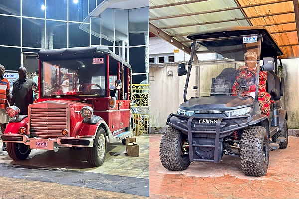 OPM Founder Takes Delivery Of Electric Vintage Car And A Golf Cart Gifted By His Chinese Partners - autojosh 