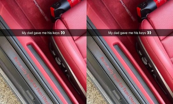 Today’s Photo : DJ Cuppy Flaunts Her Dad’s Customized Porsche With Inscription “Personally Built For Femi Otedola” - autojosh