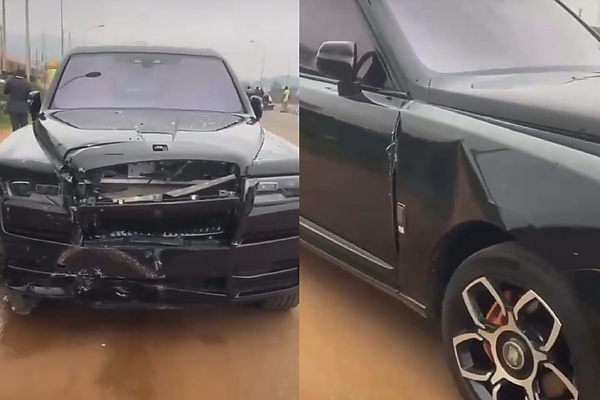 Rolls-Royce Cullinan Worth ₦1b And Taxi Involved In Crash In Abuja – But Who Do You Think Is At Fault? - autojosh 