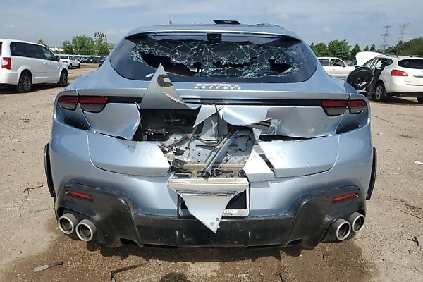 Badly Smashed 2024 Ferrari Purosangue SUV With Burnt Interior Is On Sale - Current Bid Now $275 - autojosh