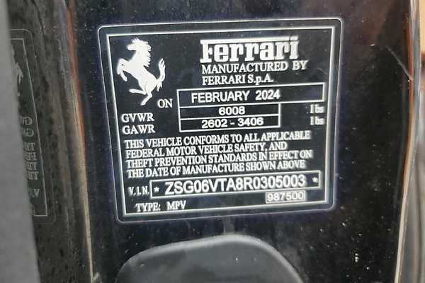 Badly Smashed 2024 Ferrari Purosangue SUV With Burnt Interior Is On Sale - Current Bid Now $275 - autojosh 