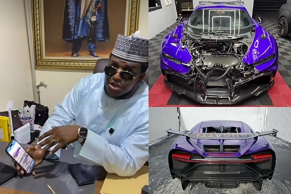 Nigerian Car Dealer, Sakin Motors, Bidding For This Accidented Bugatti Chiron Pur Sport - autojosh
