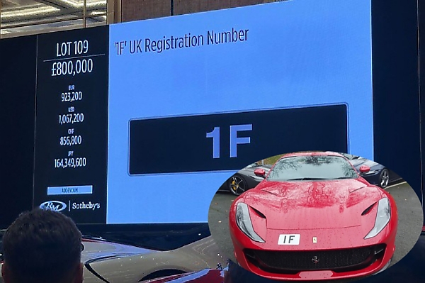 Formula 1 Inspired ‘1F’ Sells For $1.2 Million To Become UK’s Most Expensive Number Plate - autojosh