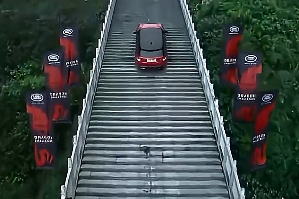 Chery SUV Falls Off While Replicating Range Rover Sport’s Stunt On China’s ‘Stairway To Heaven’ - autojosh