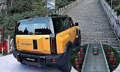 Chery SUV Falls Off While Replicating Range Rover Sport’s Stunt On China’s ‘Stairway To Heaven’ - autojosh
