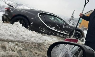 Shovel Rescues Bugatti Tourbillon Prototype Stuck In Thick Snow During Cold Winter Day Testing - autojosh