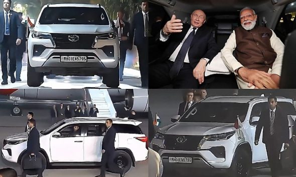 A Message To The West? PM Modi And Putin Rode In Indian-assembled Toyota Fortuna During Visit To India - autojosh