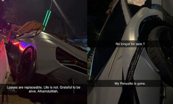 CEO Of Abuja Car Crashes Lamborghini Revuelto Worth N1 Billion, Thankful To God For Sparing His Life - autojosh