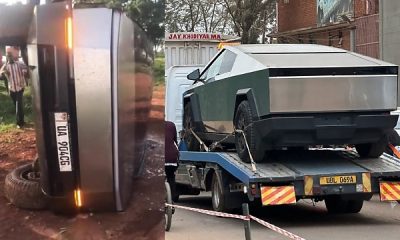 Uganda’s Only Tesla Cybertruck Badly Damaged In A Rollover Crash - autojosh