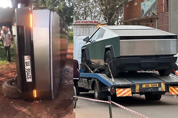 Uganda’s Only Tesla Cybertruck Badly Damaged In A Rollover Crash - autojosh