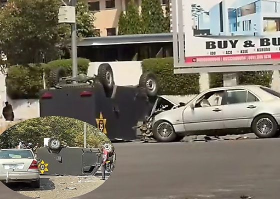 No Cash Spilled On The Highway As Armored Bullion Van Overturns In Lagos In Crash With Mercedes C-Class - autojosh