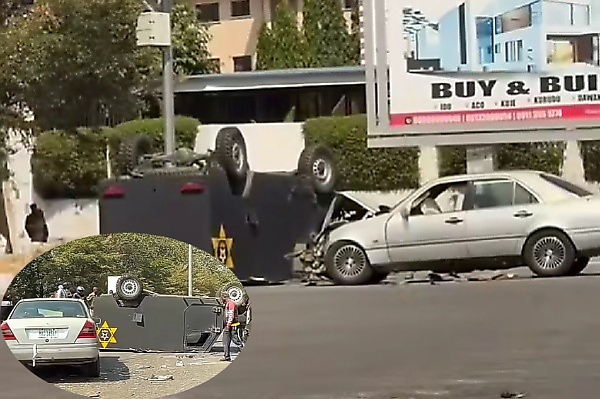 No Cash Spilled On The Highway As Armored Bullion Van Overturns In Lagos In Crash With Mercedes C-Class - autojosh