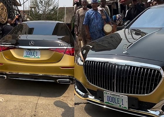 Moment Chief Adebutu ‘Baba Ijebu’ Arrived In Style At The Palace Of Oba Of Lagos In Mercedes-Maybach S-Class - autojosh