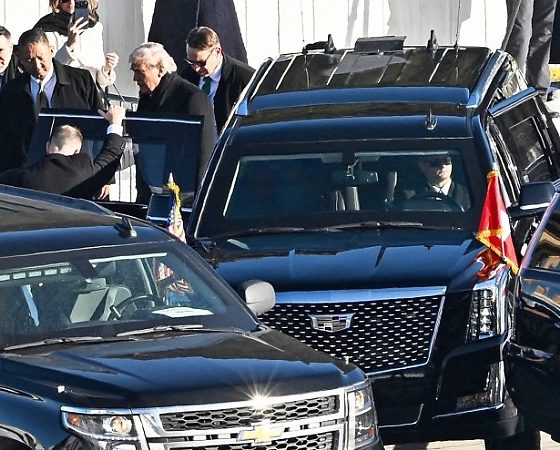 Donald Trump’s Brand New Stretched Armored Cadillac Escalade Steals The Spotlight In Switzerland - autojosh