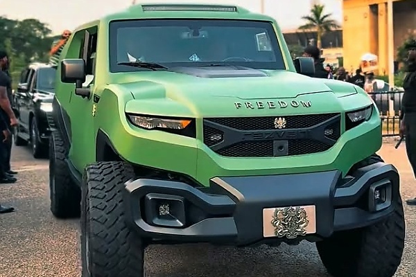 Son Of Ghanaian Businessman, Freedom, Rode In Customized Rezvani Tank To Welcome IShowSpeed - autojosh