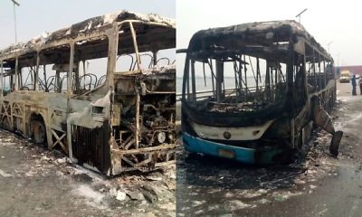 No Casualties Reported As LBSL BRT Bus Catches Fire On 3rd Mainland Bridge - autojosh