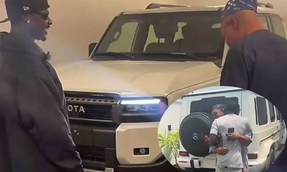 Asake Surprises Dad With Toyota Prado Worth N130m, Days After Gifting Mum A Mercedes G-Wagon - autojosh