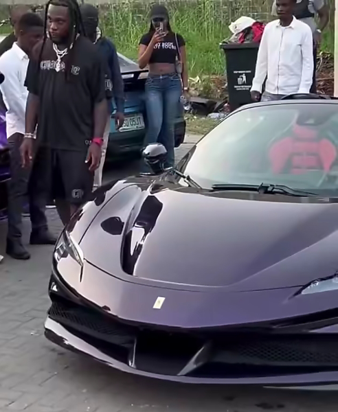 Burna Boy Takes Delivery Of His Ferrari SF90 Worth N1.5b, Singer Takes Supercar For A Spin - autojosh 
