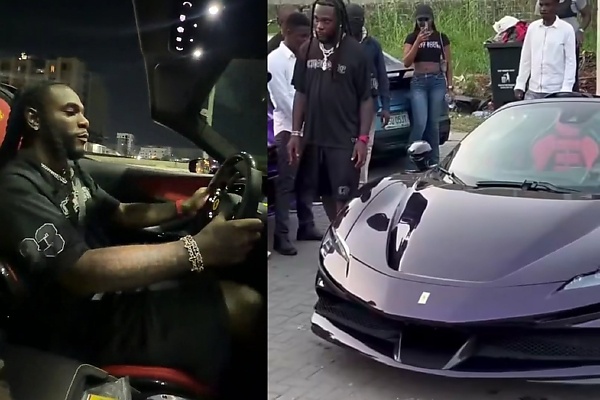 Burna Boy Takes Delivery Of His Ferrari SF90 Worth N1.5b, Singer Takes Supercar For A Spin - autojosh