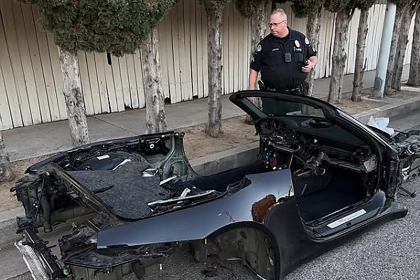 Los Angeles Police Recovers Stolen Porsche 911 After Being Stripped To The Bone, Engine, Doors, Seats All Gone - autojosh