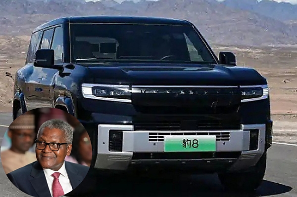 Africa Richest Person, Aliko Dangote, Spotted With His Latest Car, A Chinese-made Leopard 8 (Bao 8) SUV - autojosh