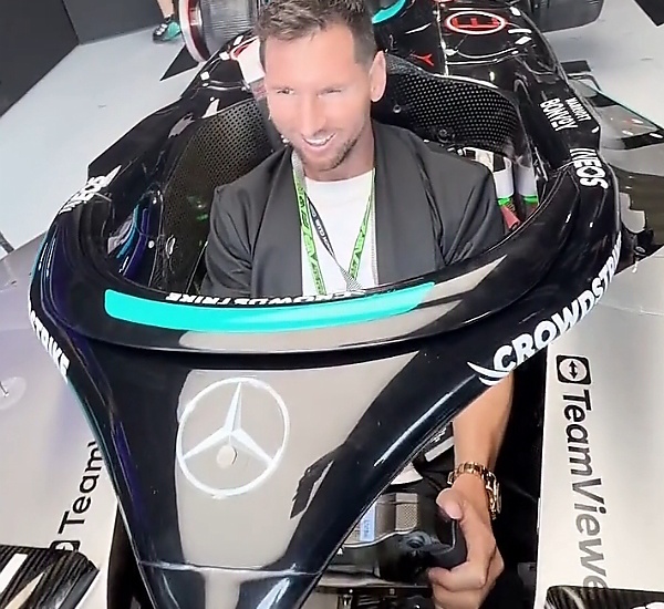 Kimi Powered Mercedes-AMG Petronas F1 Team To Victory After Messi Sat Inside His F1 Car - autojosh 