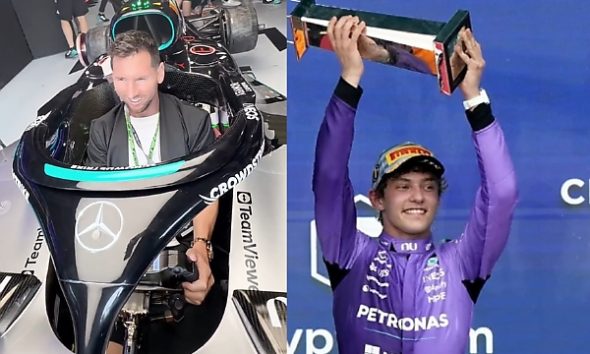 Kimi Powered Mercedes-AMG Petronas F1 Team To Victory After Messi Sat Inside His F1 Car - autojosh