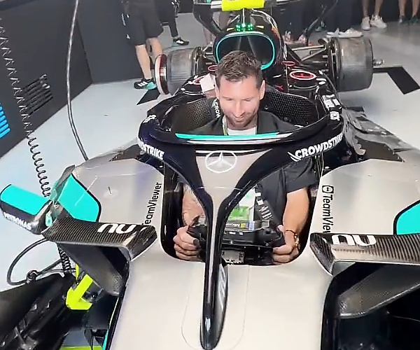 Kimi Powered Mercedes-AMG Petronas F1 Team To Victory After Messi Sat Inside His F1 Car - autojosh 