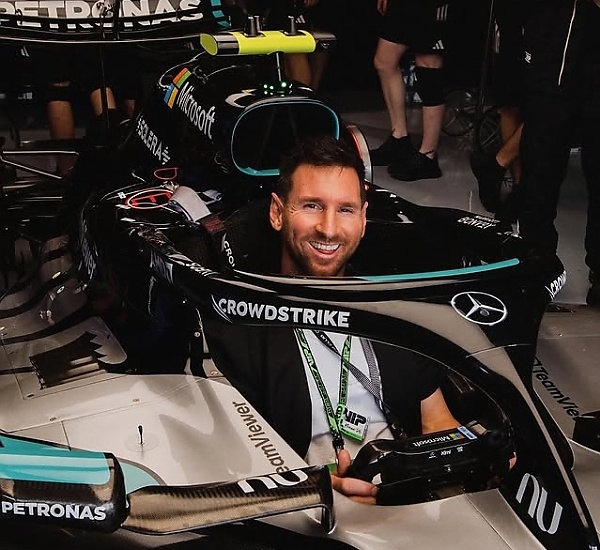 Kimi Powered Mercedes-AMG Petronas F1 Team To Victory After Messi Sat Inside His F1 Car - autojosh 