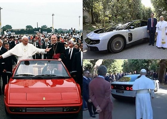 Throwback : Pope John Paul II Tours Ferrari’s Factory In Open-top V8 Mondial Cabriolet Driven By Founder’s Son - autojosh