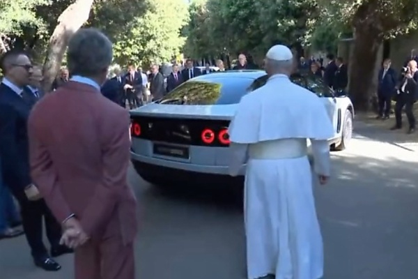 Pope Leo XIV Checks Out The All-new Ferrari Luce, Gifted The Electric Sports Car’s Steering Wheel - autojosh