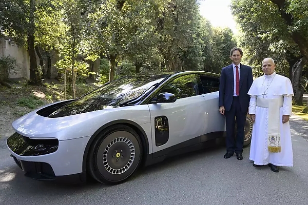 Pope Leo XIV Checks Out The All-new Ferrari Luce, Gifted The Electric Sports Car’s Steering Wheel - autojosh