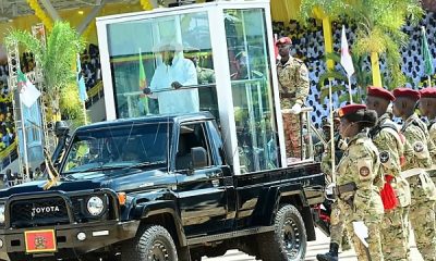Popemobile Vibe : Uganda President Museveni Rode In Armored Toyota Parade Car With Bulletproof Glass - autojosh