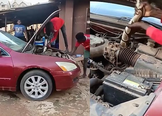 Drivers Beware: Panic In Anambra As Huge Snake Is Pulled From Car Engine - autojosh