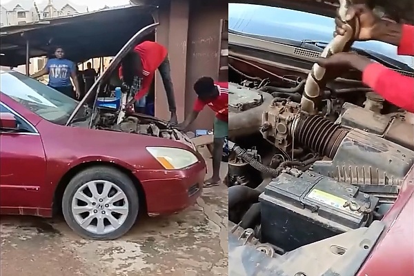 Drivers Beware: Panic In Anambra As Huge Snake Is Pulled From Car Engine - autojosh